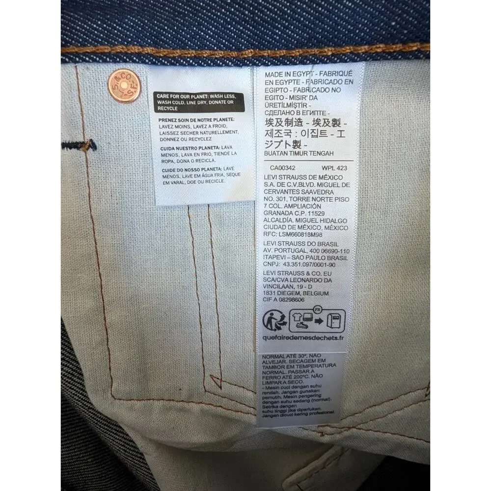 NWT Levi's 501 Original Shrink-to-Fit Jeans Mens 34x34 Blue Denim Straight Leg